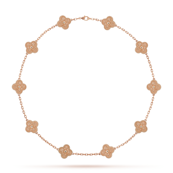 LUXURY 10 PATTERN CLOVER NECKLACE - ROSE GOLD