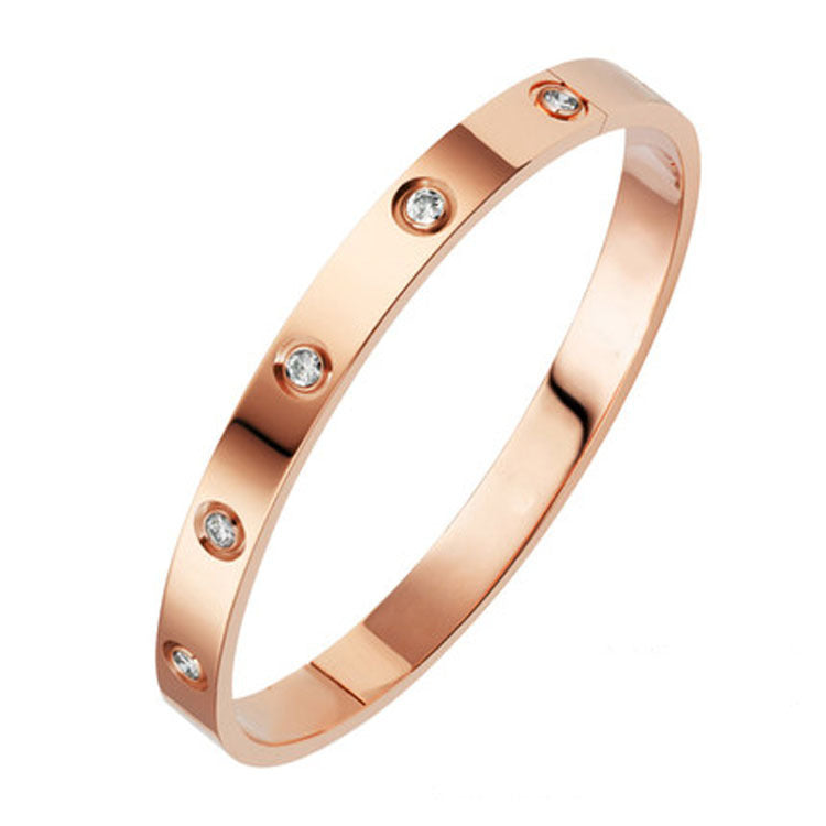 LUXE BRACELET WITH CUBIC ZIRCONIA | ROSE GOLD