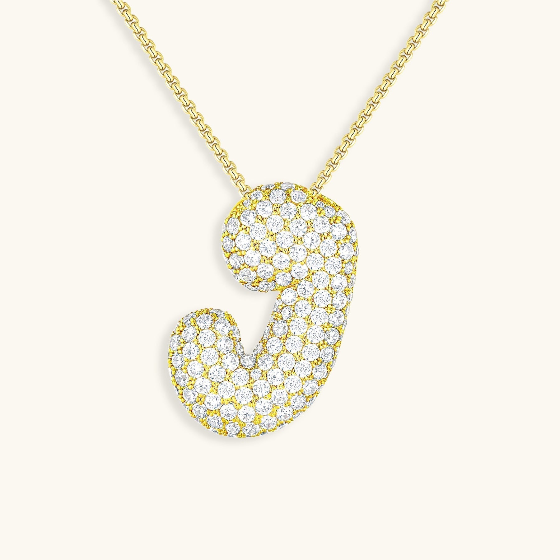 Bubble Initial Diamond Necklace