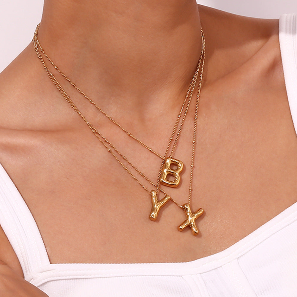 Balloon Gold Initial Necklace