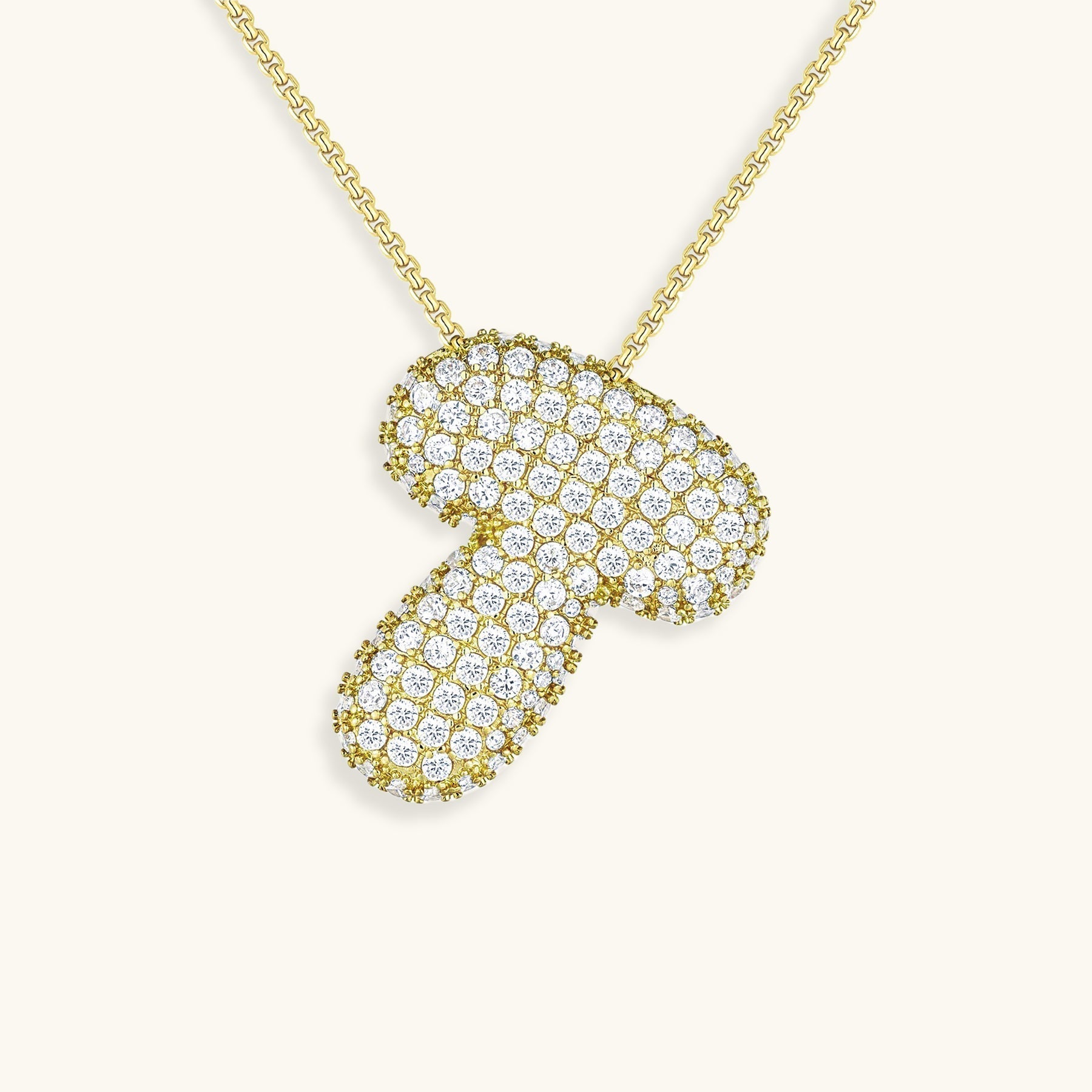 Bubble Initial Diamond Necklace