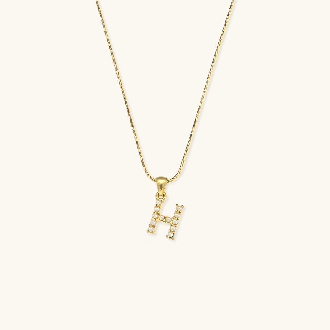 Augustine Initial Letter Pearl Necklace