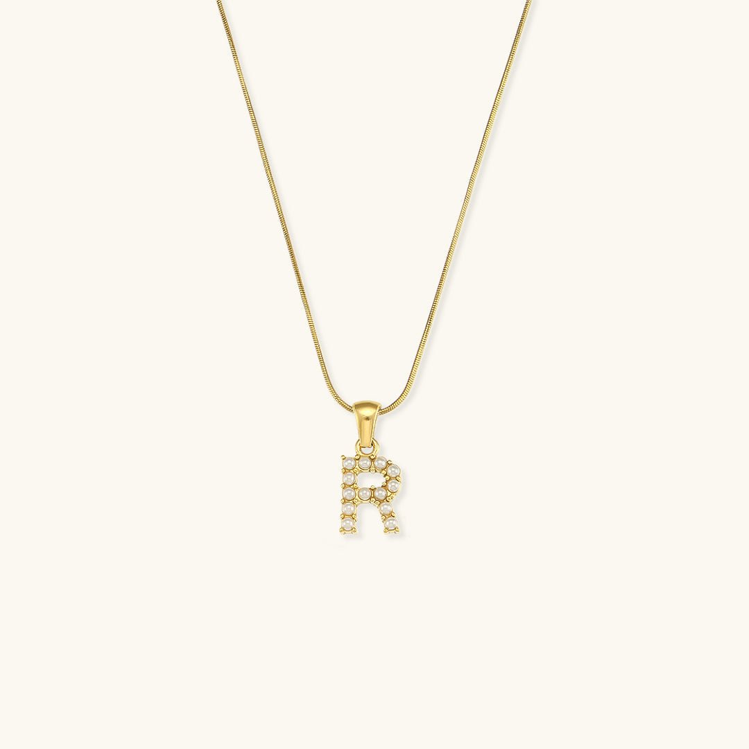 Augustine Initial Letter Pearl Necklace