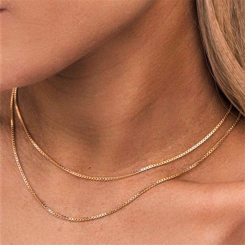 Danica Box Chain Gold Necklace