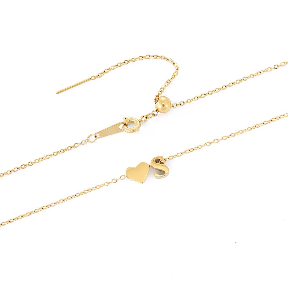 Ria Initial Letter Gold Necklace